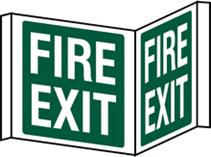 Double sided folded Fire Exit sign